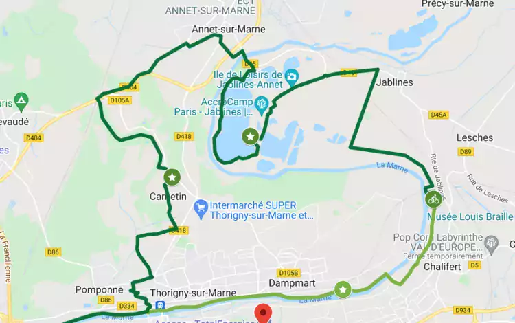 Parcours à vélo